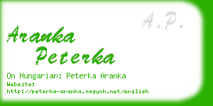 aranka peterka business card